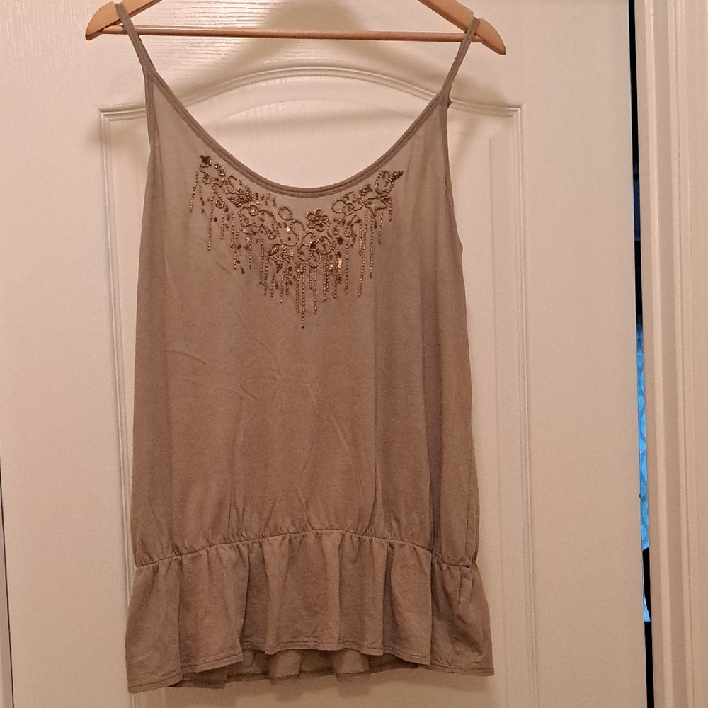 Old Navy Cream Embellished Ruffled Camisole